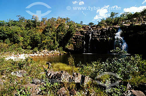  Cachoeira no Parque Nacional da Chapada dos Veadeiros  - turismo ecológico - Cerrado - GO - Brasil

 O Parque é Patrimônio Mundial desde 16-12-2001.  - Goiás - Brasil