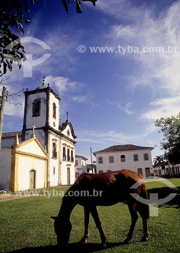  Assunto: Cavalo pastando em campo de grama em frente a igreja
Local: Paraty, Rio de Janeiro (RJ)
Data: 