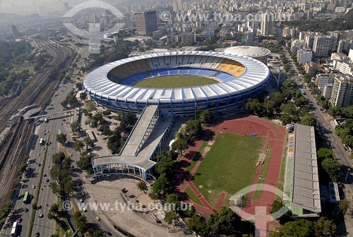  Assunto: Vista aérea do estádio do Maracanã
Local: Rio de Janeiro - RJ
Data: 06/05/2006 