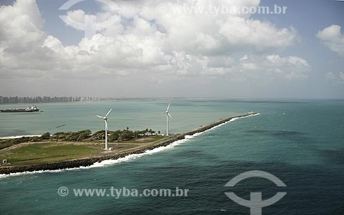  Assunto: Vista aérea de geradores de energia eólica / Local: Fortaleza - Ceará (CE) - Brasil / Data: Janeiro de 2009 