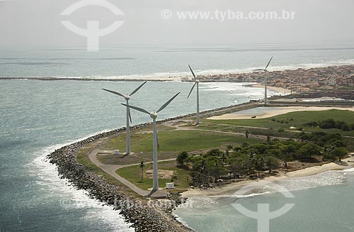  Assunto: Vista aérea de geradores de energia eólica / Local: Fortaleza - Ceará (CE) - Brasil / Data: Janeiro de 2009 