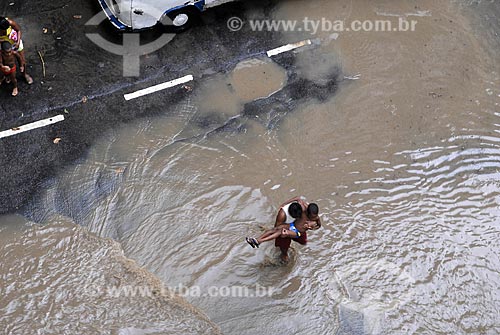  Assunto: Enchente de verão na zona sul do Rio de Janeiro / Local: Leme - Rio de janeiro - RJ - Brasil / Data: 2008 