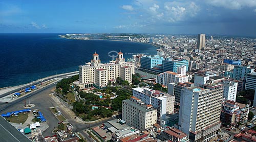  Assunto: Vista geral de Havana com o Hotel Nacional (edifício com duas pequenas torres)  à esquerda / Local: Cuba / Date: outubro 2009 