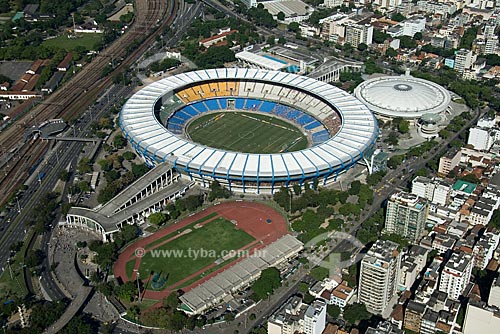  Assunto: Vista aérea do Maracanã em dia de jogo - Vasco x Bahia / Local: Maracanã - Rio de Janeiro - RJ - Brasil / Data: Outubro de 2009 