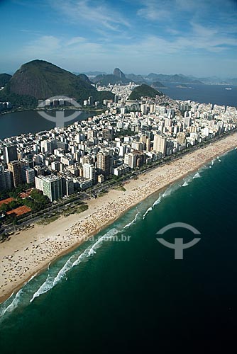 Assunto: Vista aérea da praia de Ipanema / Local: Rio de Janeiro - RJ - Brasil / Data: Outubro de 2009 