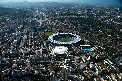  Assunto: Vista aérea do Maracanã em dia de jogo - Vasco x Bahia / Local: Maracanã - Rio de Janeiro - RJ - Brasil / Data: Outubro de 2009 