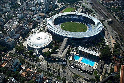  Assunto: Vista aérea do Maracanã em dia de jogo - Vasco x Bahia / Local: Maracanã - Rio de Janeiro - RJ - Brasil / Data: Outubro de 2009 