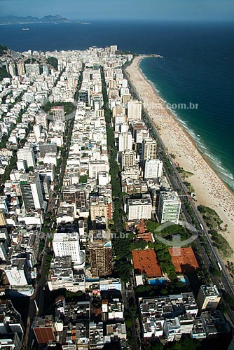  Assunto: Vista aérea da praia de Ipanema / Local: Rio de Janeiro - RJ - Brasil / Data: Outubro de 2009 