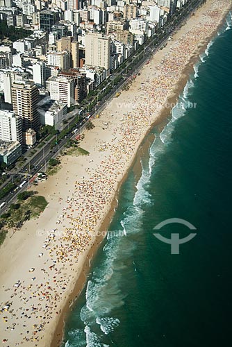  Assunto: Vista aérea da praia de Ipanema / Local: Rio de Janeiro - RJ - Brasil / Data: Outubro de 2009 