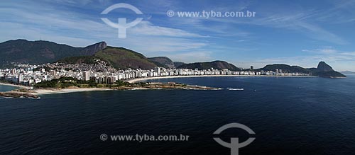  Assunto: Vista aérea do Arpoador com Copacabana ao fundo / Local: Copacabana - Rio de Janeiro (RJ) - Brasil  / Data: 02/2011 