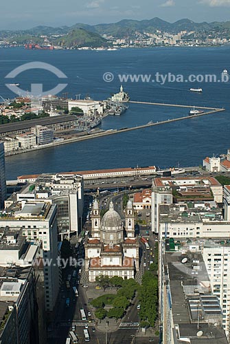  Assunto: Vista aérea da Igreja Nossa Senhora da Candelária  / Local: Centro - Rio de Janeiro (RJ) - Brasil  / Data: 12/2009 