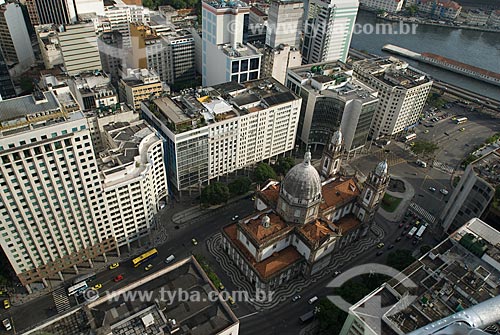  Assunto: Vista aérea da Igreja Nossa Senhora da Candelária  / Local: Centro - Rio de Janeiro  (RJ) - Brasil  / Data: 11/2009 