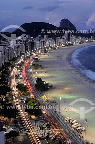  Assunto: Vista aérea da praia de Copacabana  / Local: Copacabana - Rio de Janeiro (RJ) - Brasil / Data: 11/2008 