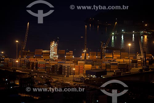  Assunto: Vista noturna do Porto de Santos / Local: Santos - São Paulo (SP) - Brasil / Data: 08/2011  