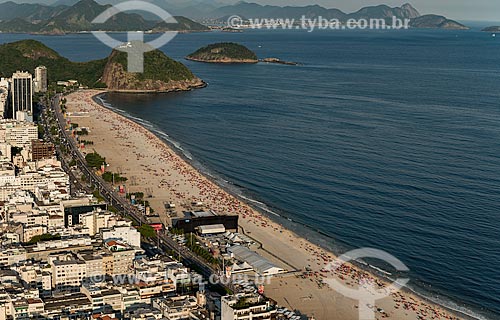  Assunto: Vista aérea da Avenida Atlântica com o palco montado na Praia de Copacabana / Local: Copacabana - Rio de Janeiro (RJ) - Brasil / Data: 12/2012 