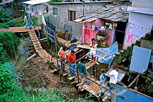  Assunto: Casas na favela de Heliópolis / Local: Cidade Nova Heliópolis - São Paulo (SP) - Brasil / Data: 1994 