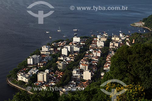  Assunto: Vista aérea das casas aos pés do Pão de Açúcar / Local: Urca - Rio de Janeiro (RJ) - Brasil / Data: 03/2013 