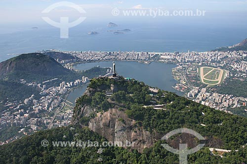  Assunto: Vista aérea do Cristo Redentor  / Local: Rio de Janeiro (RJ) - Brasil / Data: 02/2008 