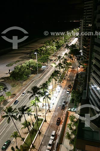  Foto aérea do calçadão da Praia da Boa Viagem  - Recife - Pernambuco - Brasil