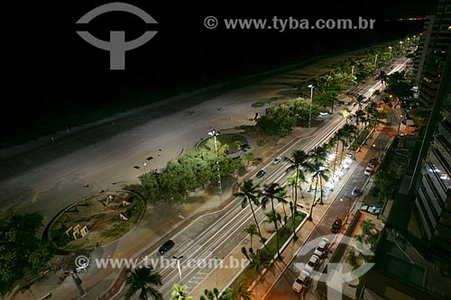  Foto aérea do calçadão da Praia da Boa Viagem  - Recife - Pernambuco - Brasil