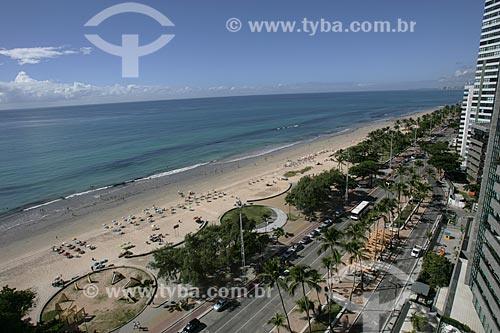  Foto aérea do calçadão da Praia da Boa Viagem  - Recife - Pernambuco - Brasil