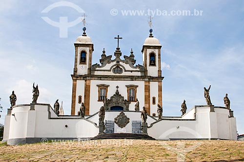  Assunto: Vista do Santuário de Bom Jesus de Matosinhos e dos doze profetas / Local: Congonhas - Minas Gerais - Brasil  / Data: 12/2007 