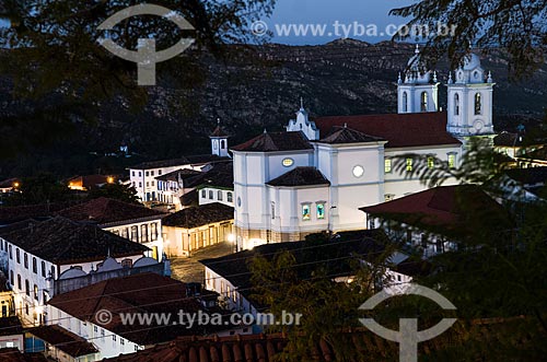  Assunto: Vista noturna da Catedral Metropolitana de Santo Antônio / Local: Diamantina - Minas Gerais (MG) - Brasil / Data: 06/2012 