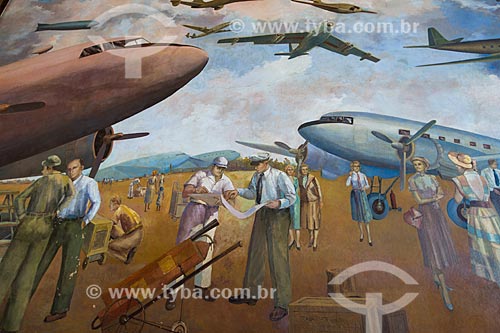  Painel Aviação Moderna (1951) no hall do Aeroporto Santos Dumont  - Rio de Janeiro - Rio de Janeiro (RJ) - Brasil