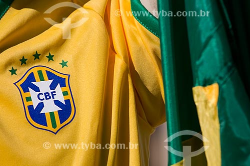  Detalhe de manequim com a camisa da Seleção Brasileira em manifestação contra os gastos da Copa do Mundo na Praia de Copacabana  - Rio de Janeiro - Rio de Janeiro (RJ) - Brasil