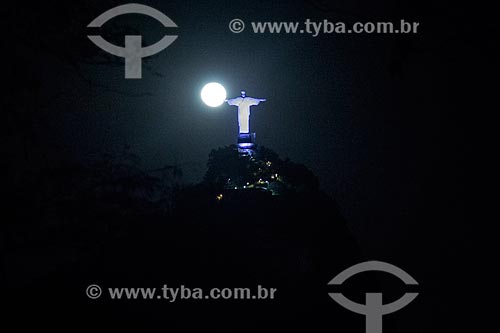  Cristo Redentor e lua cheia  - Rio de Janeiro - Rio de Janeiro (RJ) - Brasil