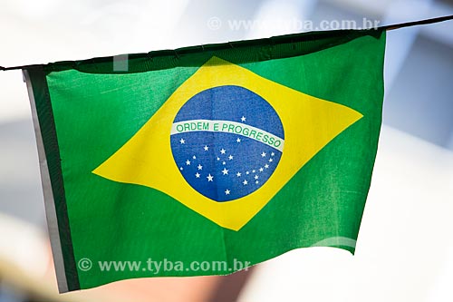  Detalhe de bandeira do Brasil na Rua Honório de Barros durante a Copa do Mundo no Brasil  - Rio de Janeiro - Rio de Janeiro (RJ) - Brasil