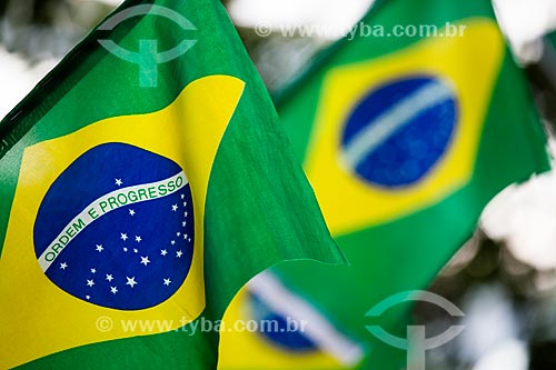  Detalhe de bandeira do Brasil na Rua Honório de Barros durante a Copa do Mundo no Brasil  - Rio de Janeiro - Rio de Janeiro (RJ) - Brasil