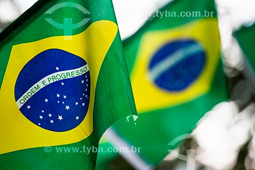  Detalhe de bandeira do Brasil na Rua Honório de Barros durante a Copa do Mundo no Brasil  - Rio de Janeiro - Rio de Janeiro (RJ) - Brasil