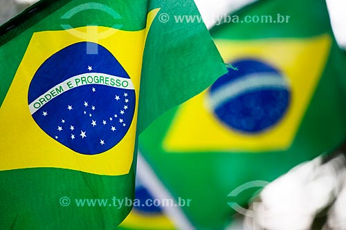  Detalhe de bandeira do Brasil na Rua Honório de Barros durante a Copa do Mundo no Brasil  - Rio de Janeiro - Rio de Janeiro (RJ) - Brasil