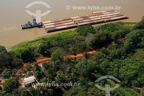  Foto aérea de balsa no Rio Madeira  - Porto Velho - Rondônia (RO) - Brasil