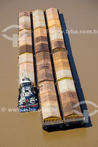  Foto aérea de balsa no Rio Madeira  - Porto Velho - Rondônia (RO) - Brasil