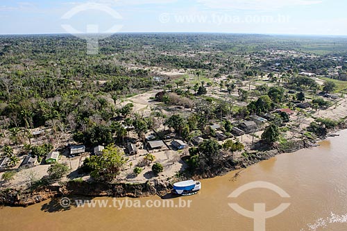  Foto aérea de casas às margens do Rio Madeira  - Porto Velho - Rondônia (RO) - Brasil