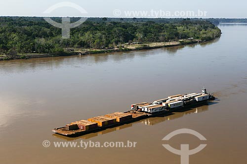  Foto aérea de balsa no Rio Madeira  - Porto Velho - Rondônia (RO) - Brasil