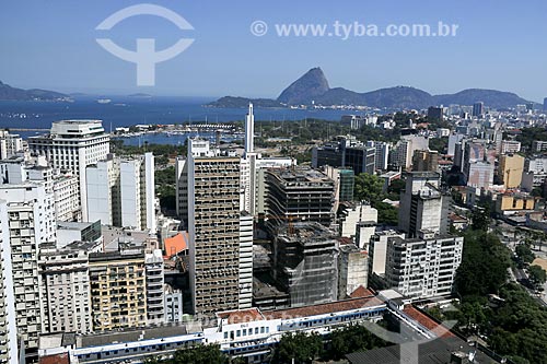  Prédios entre os bairros do Centro e Lapa com a Marina da Glória e o Pão de Açúcar ao fundo  - Rio de Janeiro - Rio de Janeiro (RJ) - Brasil