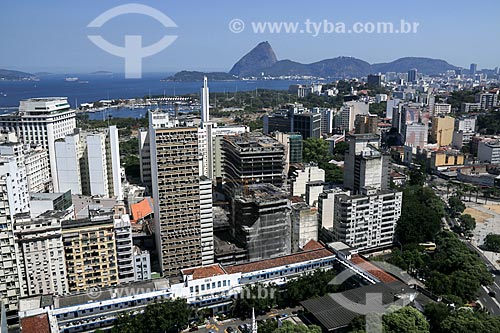  Prédios entre os bairros do Centro e Lapa com a Marina da Glória e o Pão de Açúcar ao fundo  - Rio de Janeiro - Rio de Janeiro (RJ) - Brasil