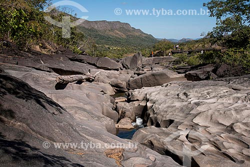  Turista no Vale da lua -  Parque Nacional da Chapada dos Veadeiros  - Alto Paraíso de Goiás - Goiás (GO) - Brasil