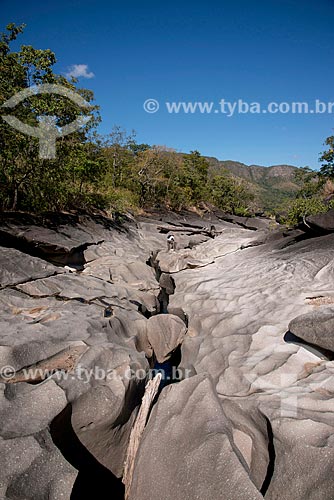  Turista no Vale da lua -  Parque Nacional da Chapada dos Veadeiros  - Alto Paraíso de Goiás - Goiás (GO) - Brasil