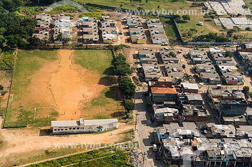  Foto aérea de campo de Futebol e casas na Vila Nova Cachoeirinha  - São Paulo - São Paulo (SP) - Brasil