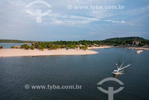  Foto aérea da Praia de Alter-do-Chão  - Santarém - Pará (PA) - Brasil