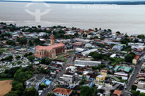  Foto aérea da cidade de Parintins com a Catedral de Nossa Senhora do Carmo  - Parintins - Amazonas (AM) - Brasil