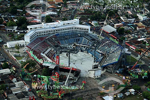  Foto aérea do Centro Cultural e Esportivo Amazonino Mendes (1988) - também conhecido como Bumbódromo  - Parintins - Amazonas (AM) - Brasil