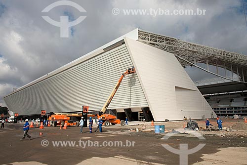  Canteiro de obras na entrada oeste da Arena Corinthians  - São Paulo - São Paulo (SP) - Brasil