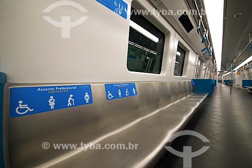  Interior dos novos vagões do metrô na Linha 1  - Rio de Janeiro - Rio de Janeiro (RJ) - Brasil