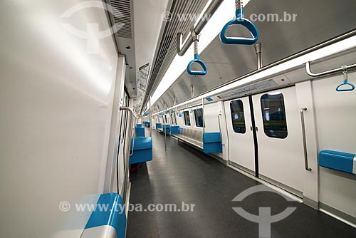  Interior dos novos vagões do metrô na Linha 1  - Rio de Janeiro - Rio de Janeiro (RJ) - Brasil