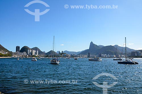  Vista da Enseada de Botafogo com Cristo Redentor ao fundo  - Rio de Janeiro - Rio de Janeiro (RJ) - Brasil